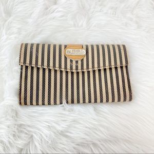 FENDI Rare Vintage Striped Credit Card Wallet